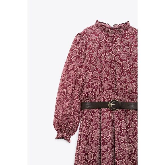 ZARA BELTED PRINTED DRESS NEW - Picture 5 of 7